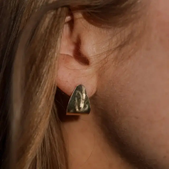 Ginger & Pearl Hammered Gold Ear Jackets