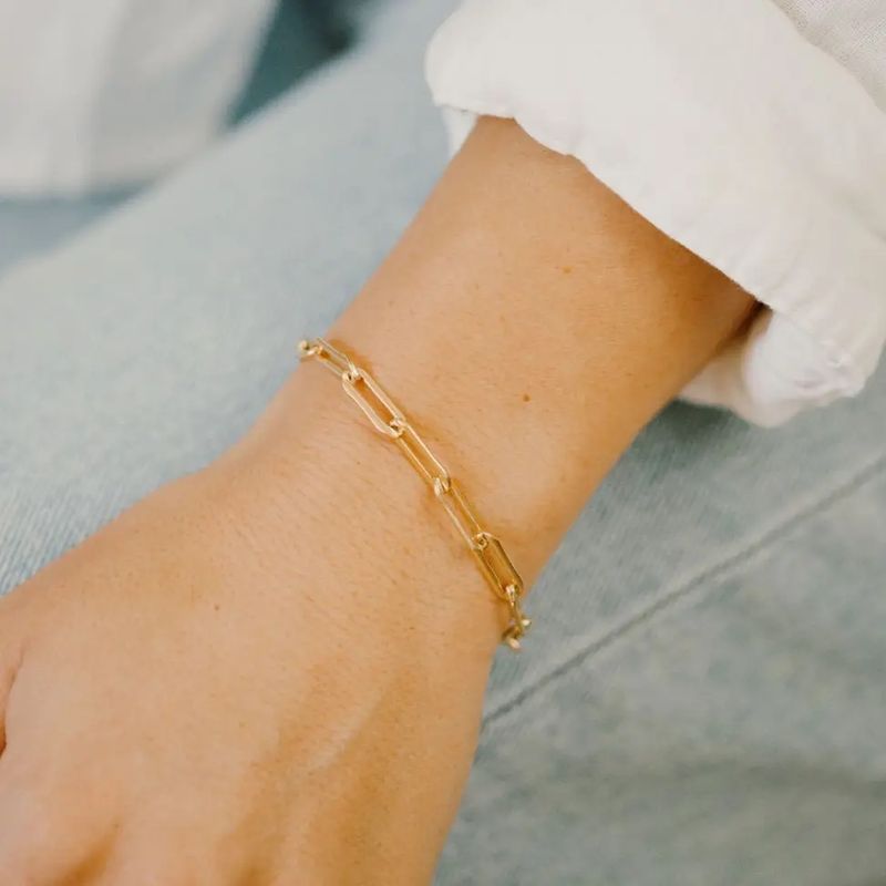 Ofina Thick 14k GF Paperclip Toggle Bracelet
