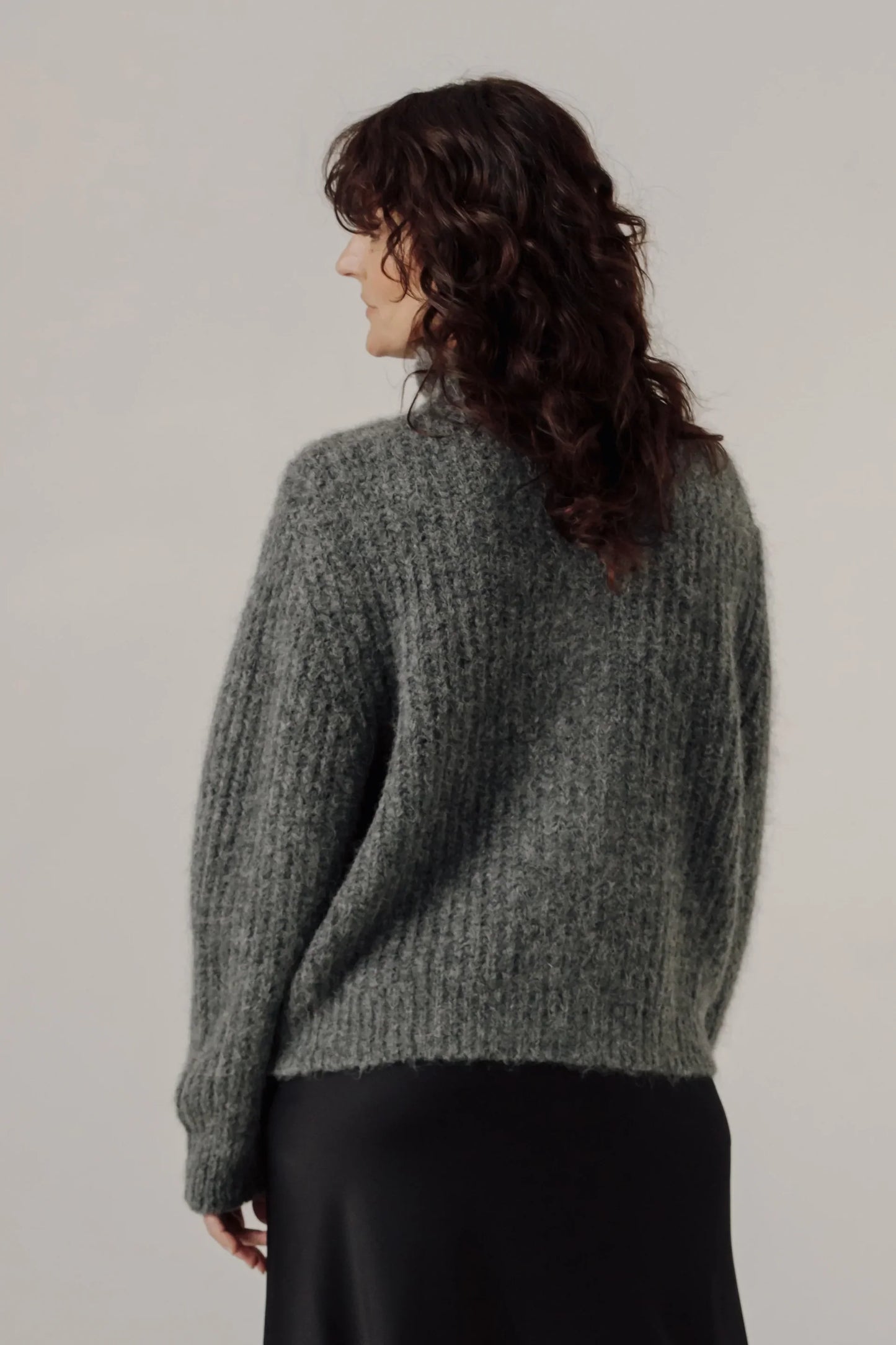 BARE Alpaca Rib Zip Jacket