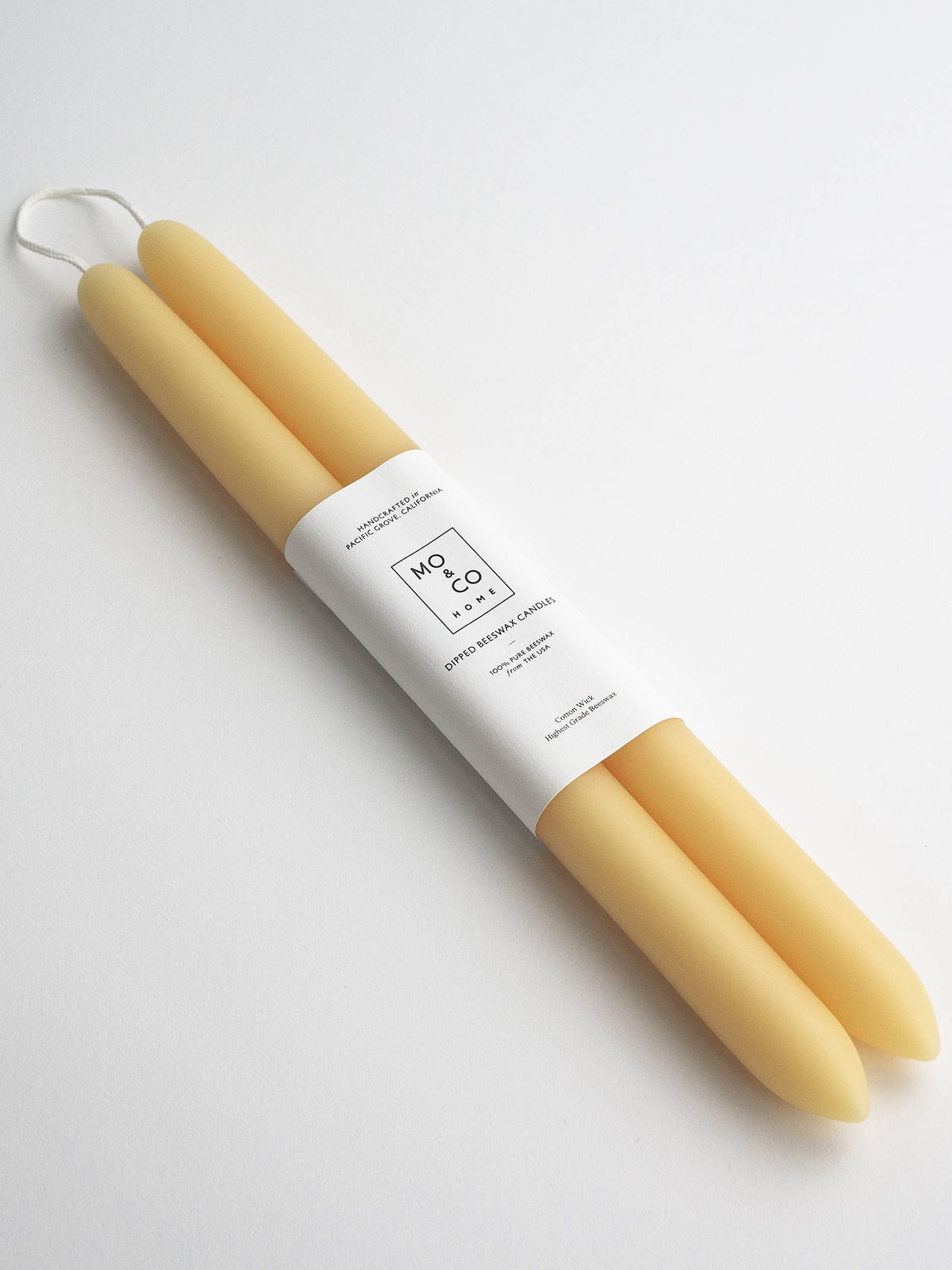 Mo&Co 10" Beeswax Taper Candles in Natural