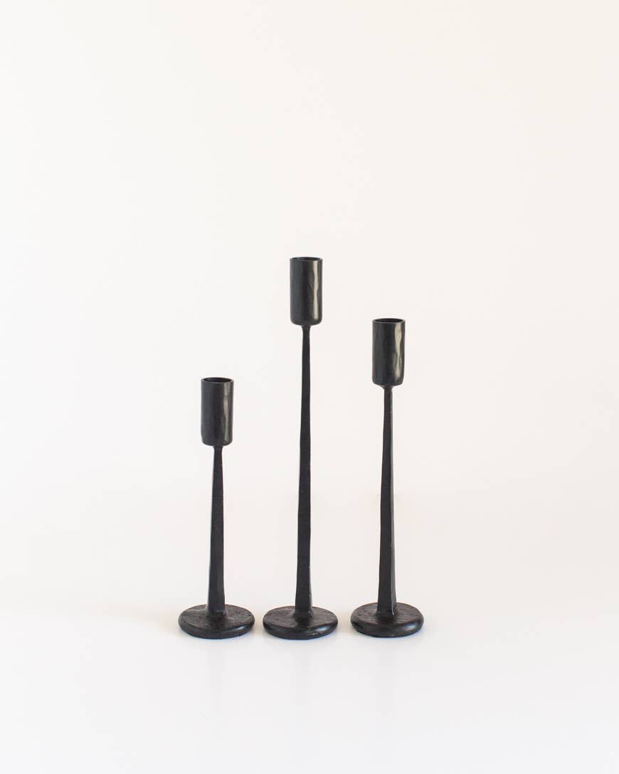 Creative Women Hand-Forged Iron Candle Stands | Set of 3