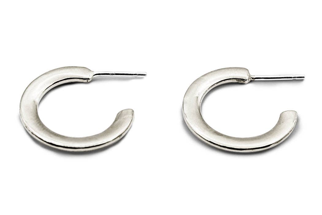 Mana Made Silver Hoop Earrings