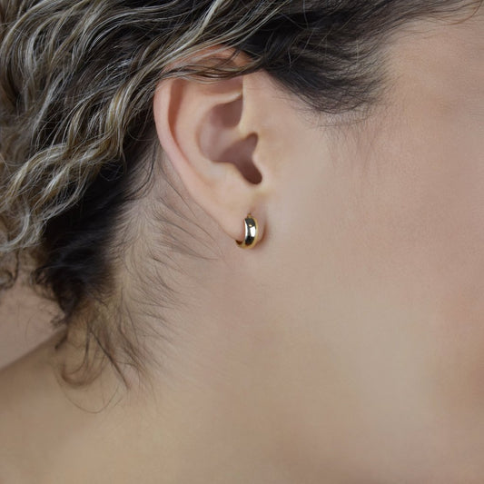 Ofina 10k Solid Yellow Gold Thick Huggies