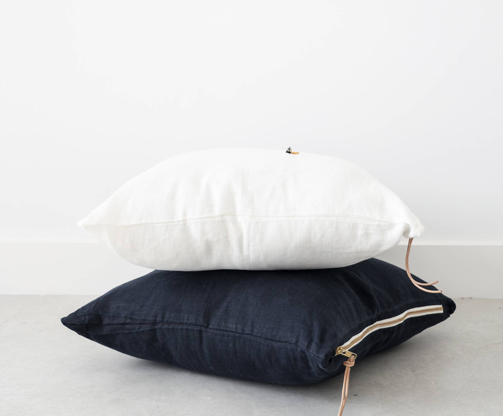 Celina Mancurti Navy Linen Pillow