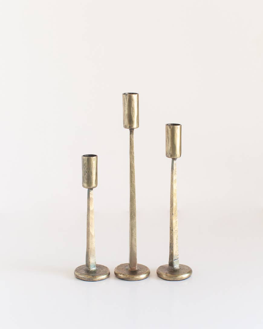 Creative Women Hand-Forged Iron Candle Stands | Set of 3