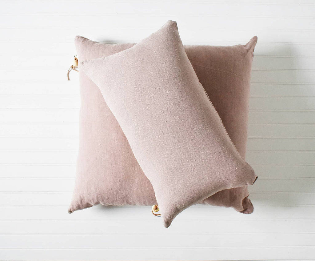 Celina Mancurti Rose Washed Linen Pillow