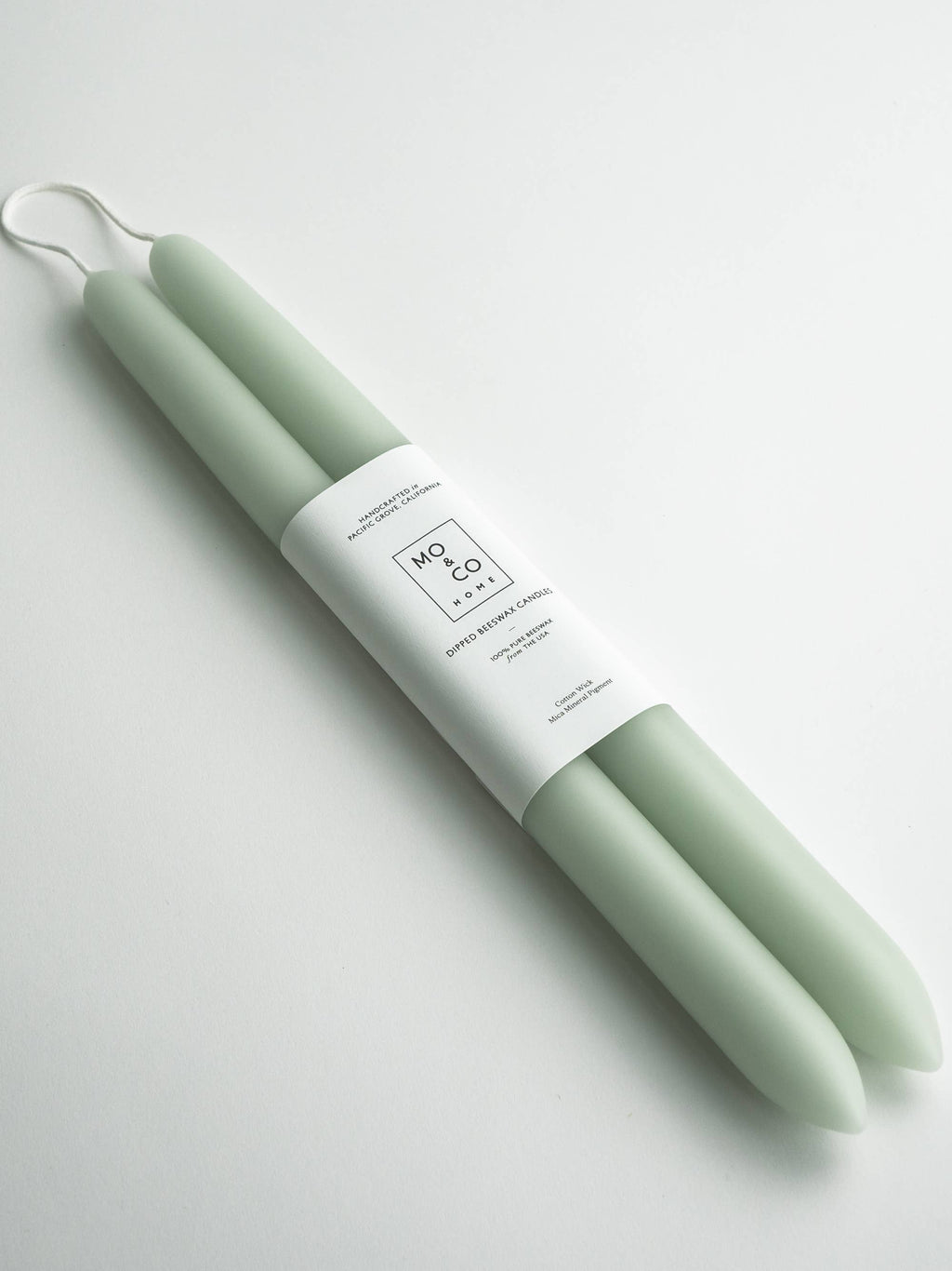 Mo&Co 10" Beeswax Taper Candles in Eucalyptus