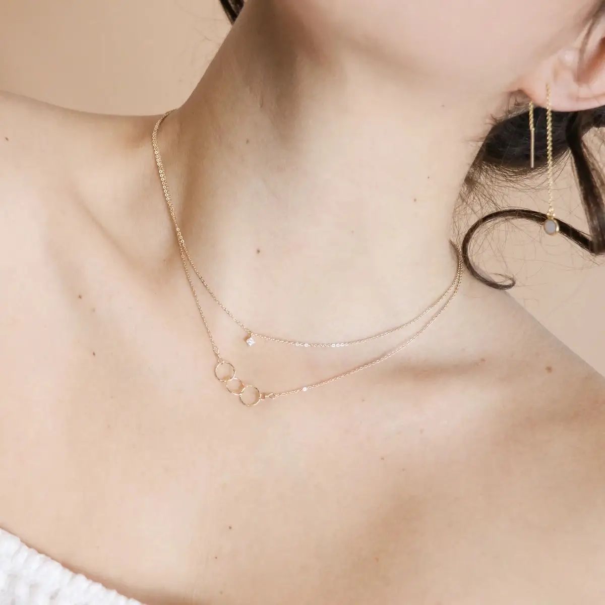 Ofina 14k GF Tiny Circles Necklace