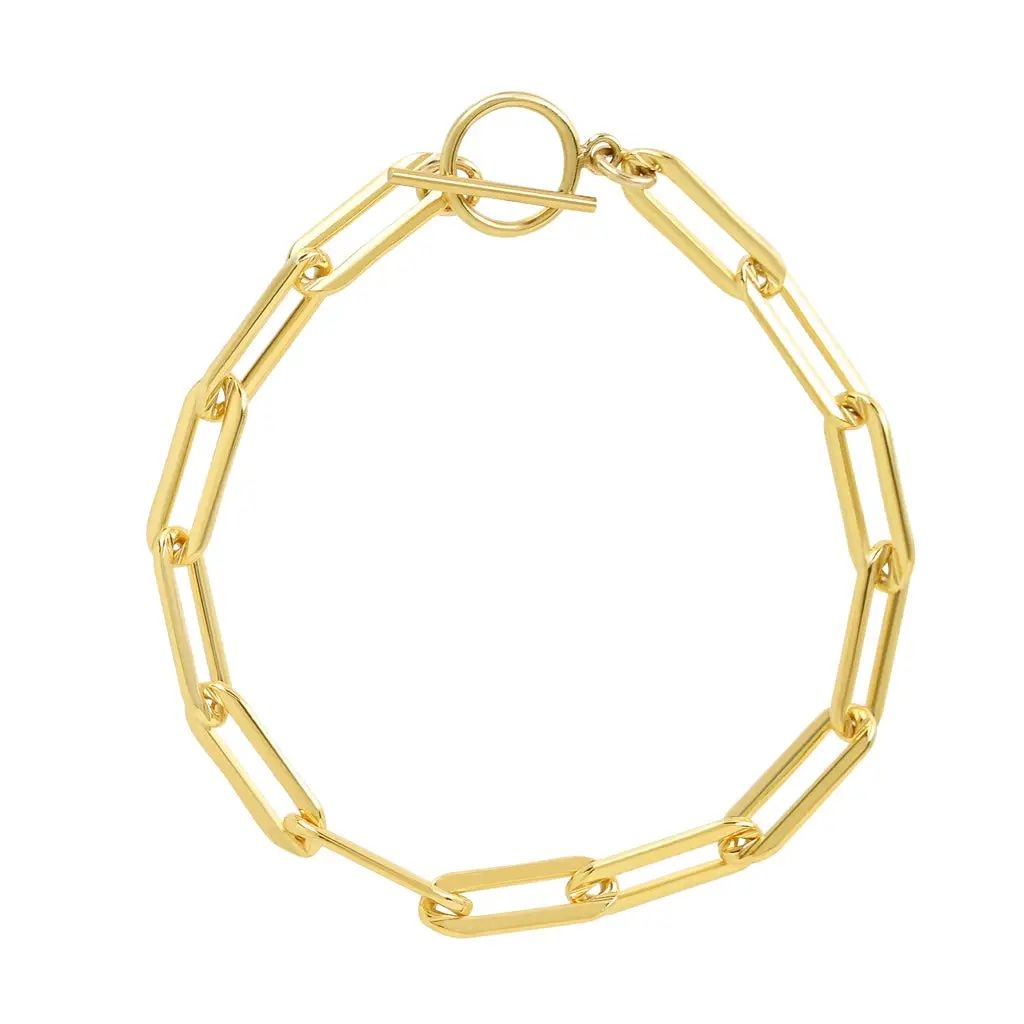Ofina Thick 14k GF Paperclip Toggle Bracelet