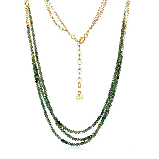 Mabel Chong Green Sapphire Trio Necklace