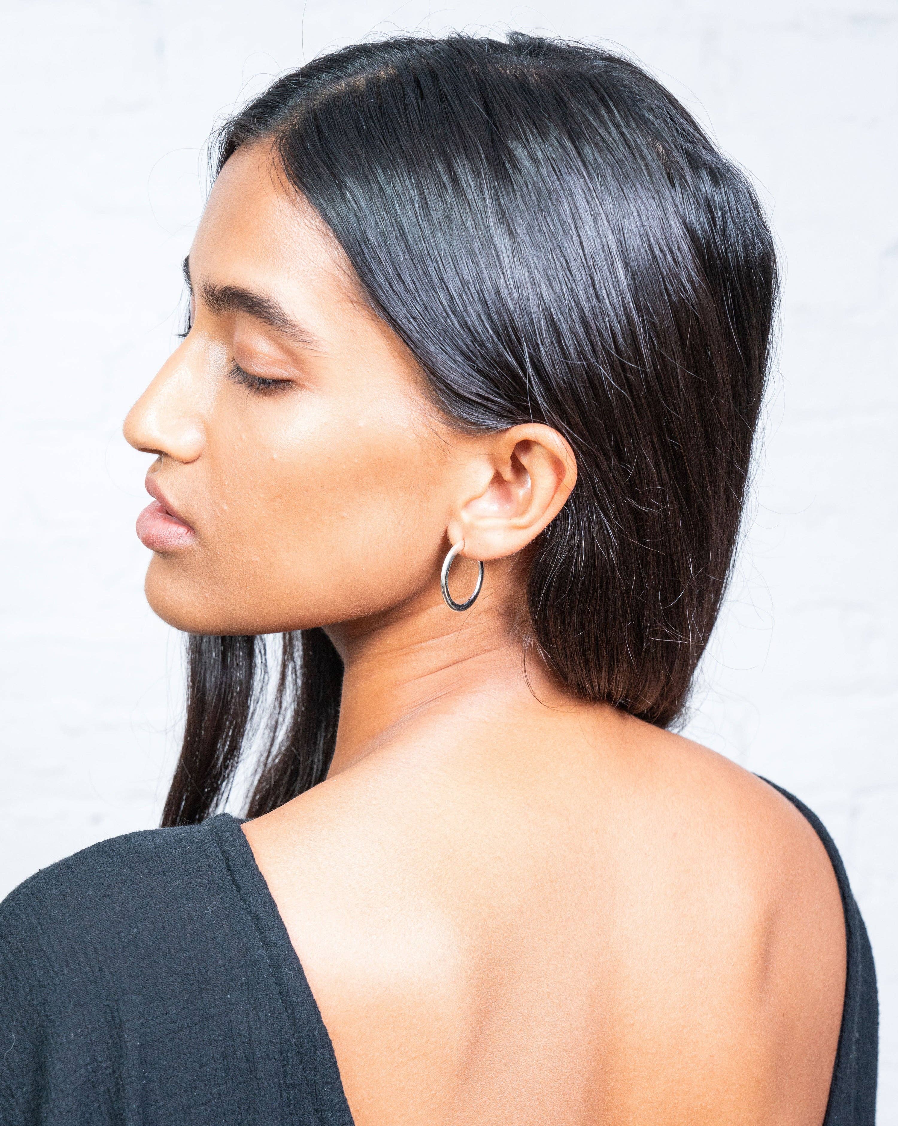Mana Made Silver Hoop Earrings