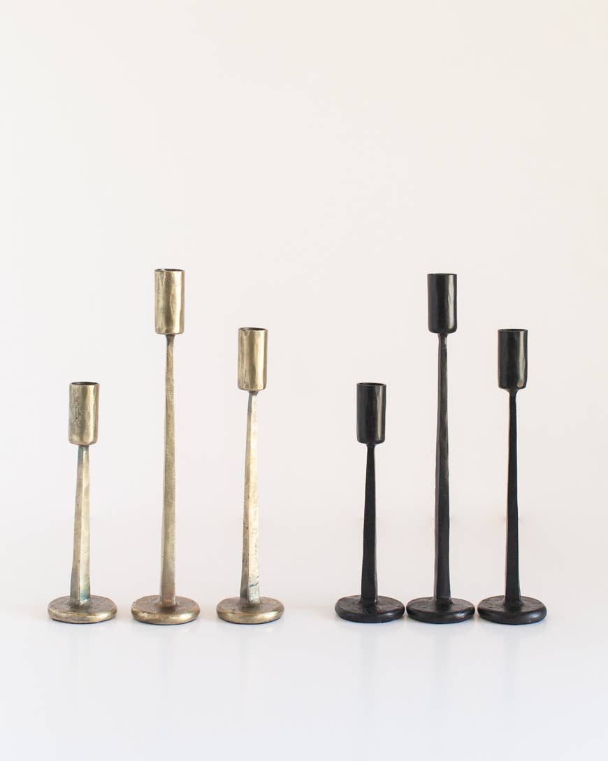 Creative Women Hand-Forged Iron Candle Stands | Set of 3