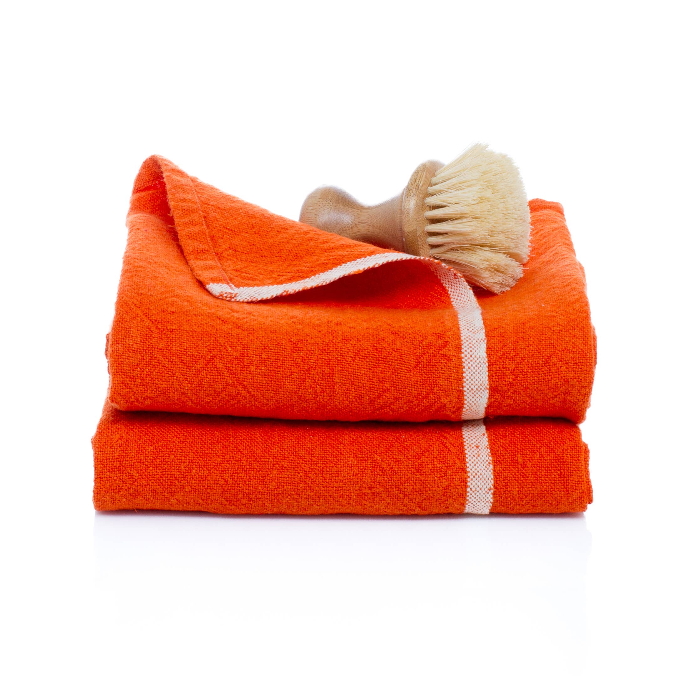 Caravan Chunky Linen Orange Towels 20x30 - Set of 2