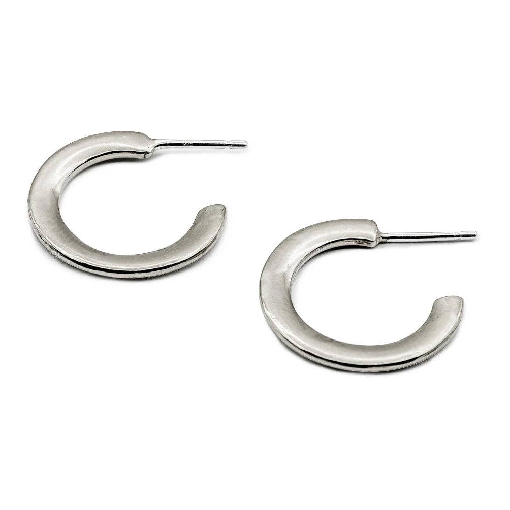 Mana Made Silver Hoop Earrings