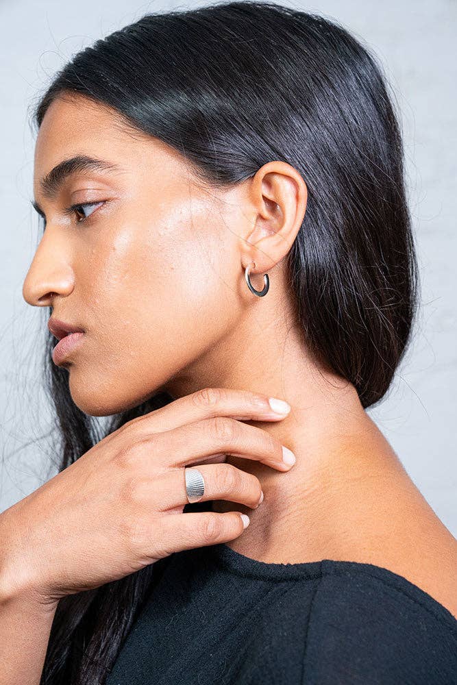 Mana Made Silver Hoop Earrings