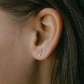 Ofina 14k Solid Gold Flat Bar Studs