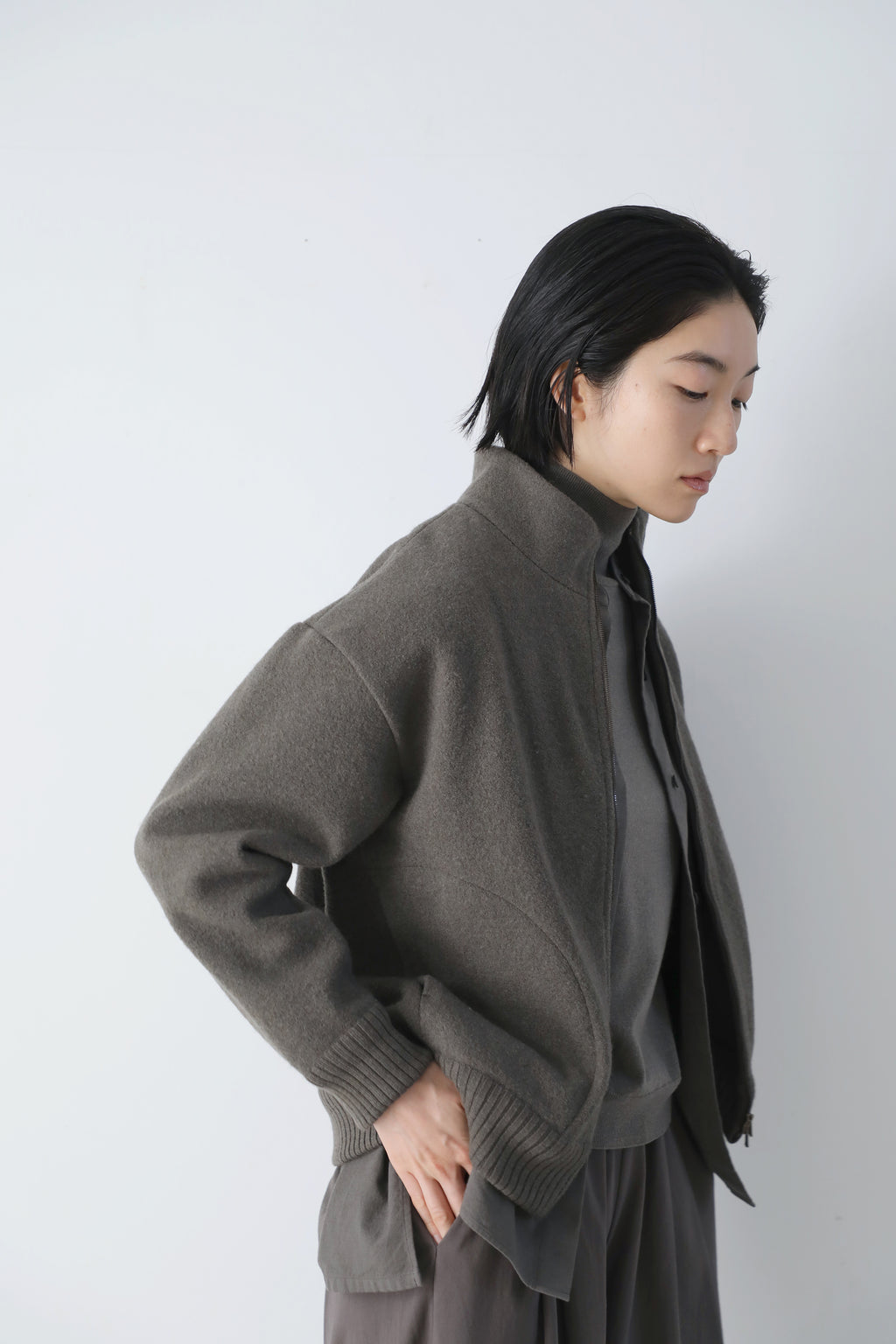 Evam Eva Press Wool Blouson Coat