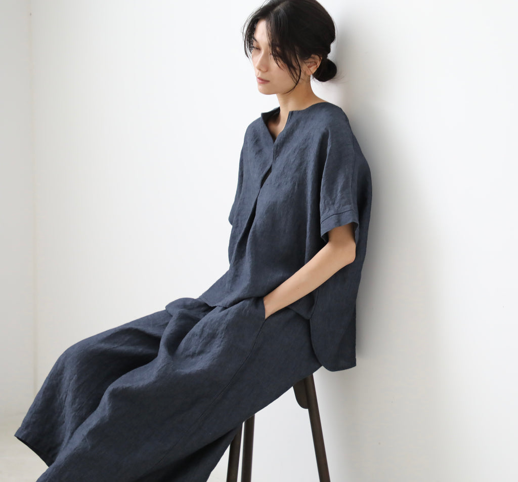 Evam Eva Linen Tuck Pullover