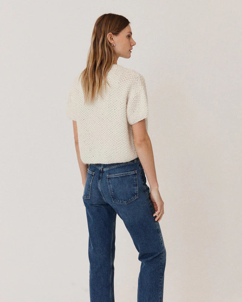 Maiami Chunky Alpaca Short Cardigan Creme