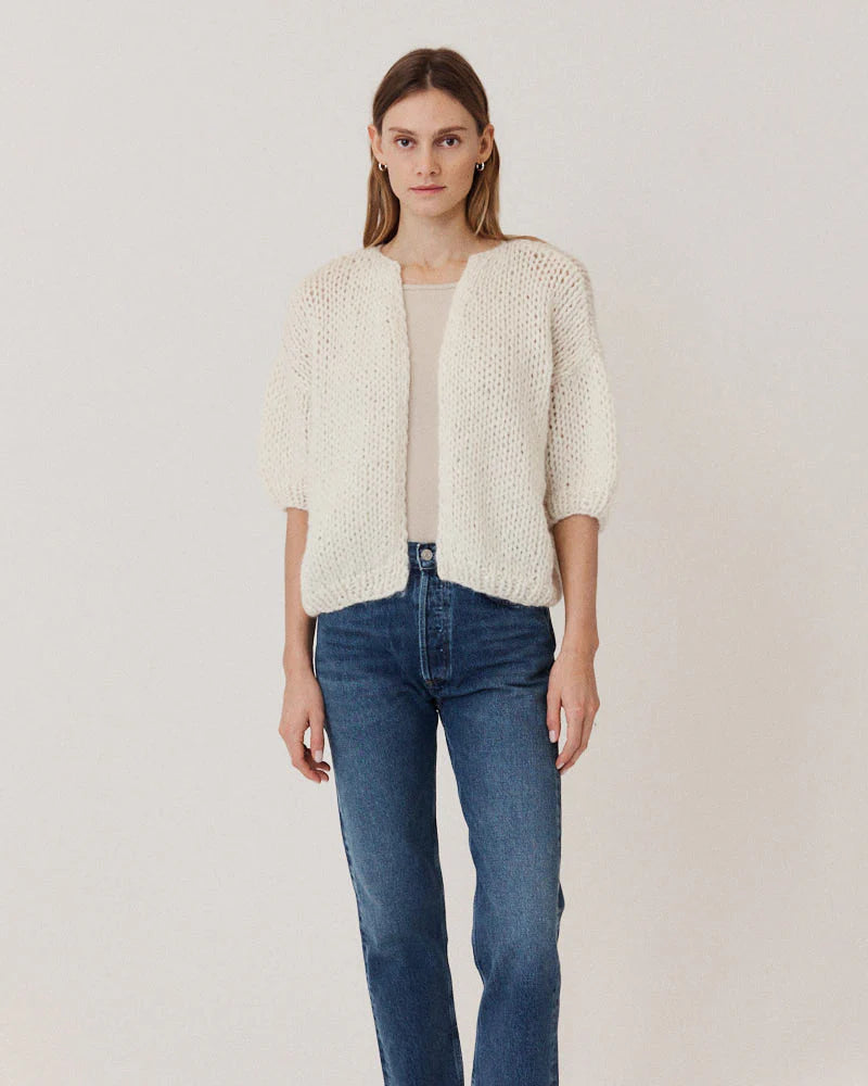 Maiami Short Sleeve Alpaca Bomber Cardigan