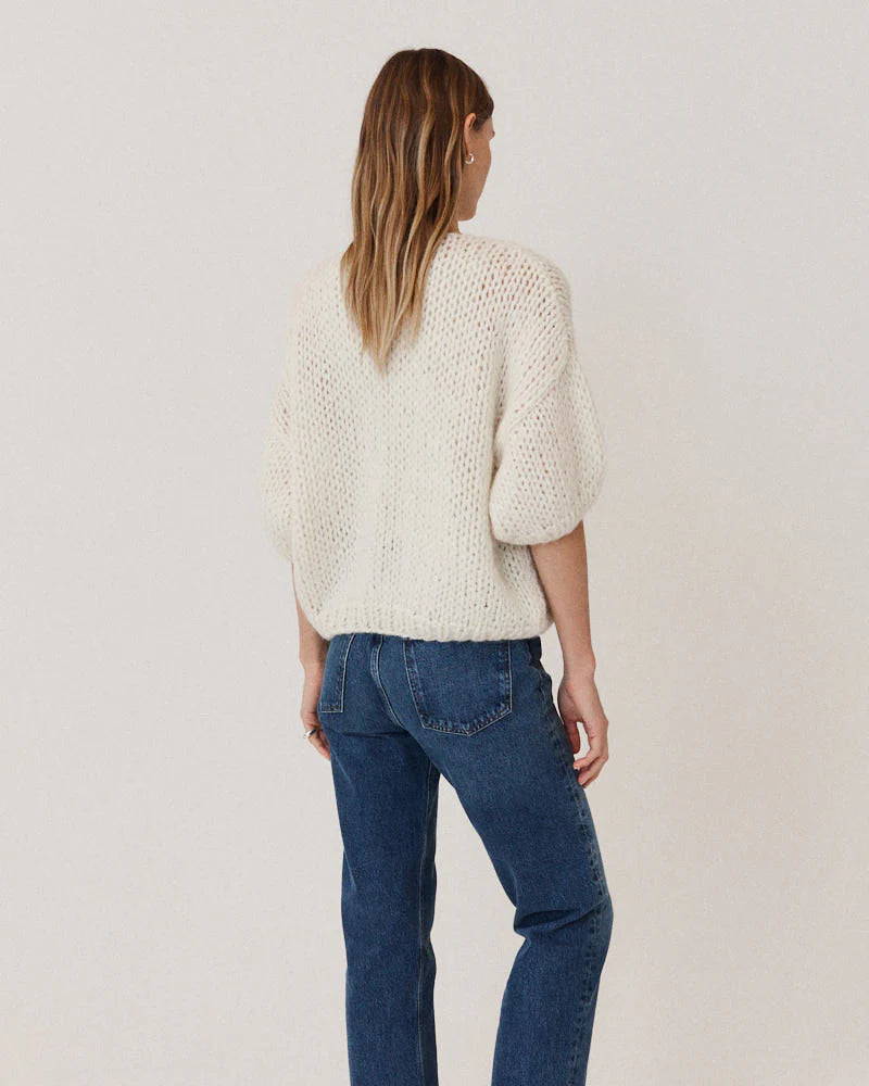 Maiami Short Sleeve Alpaca Bomber Cardigan