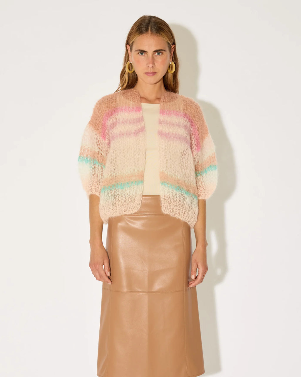 Maiami Mohair Short Sleeve Bomber Cardigan
