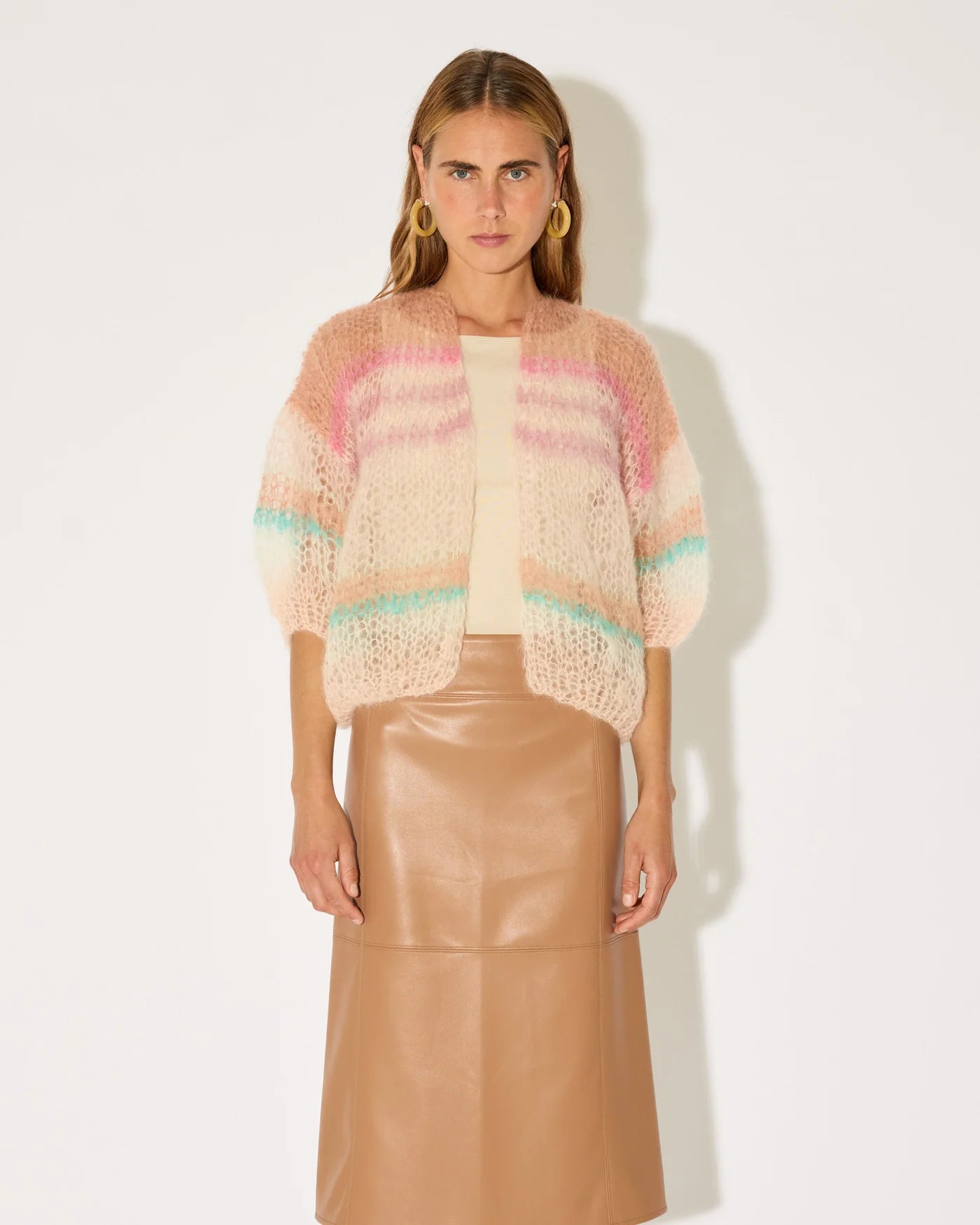 Maiami Mohair Short Sleeve Bomber Cardigan