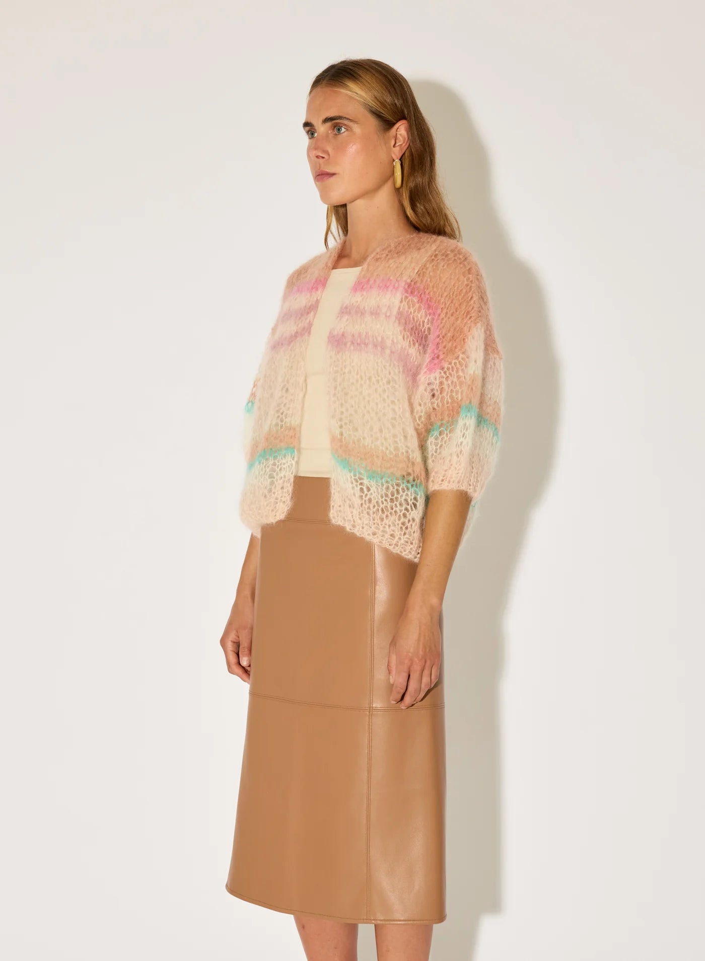 Maiami Mohair Short Sleeve Bomber Cardigan