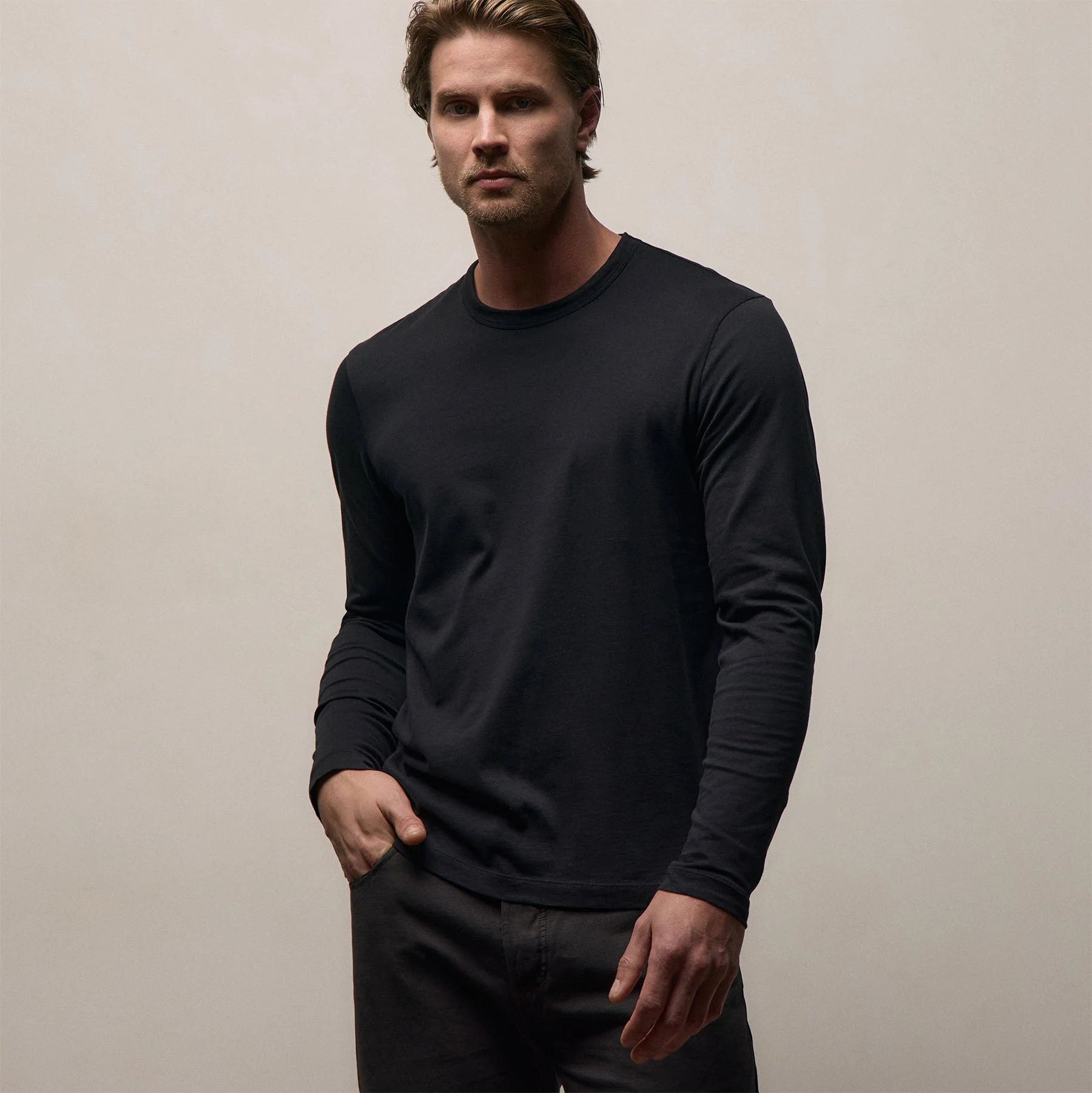 James Perse L/S Brushed Jersey Crew