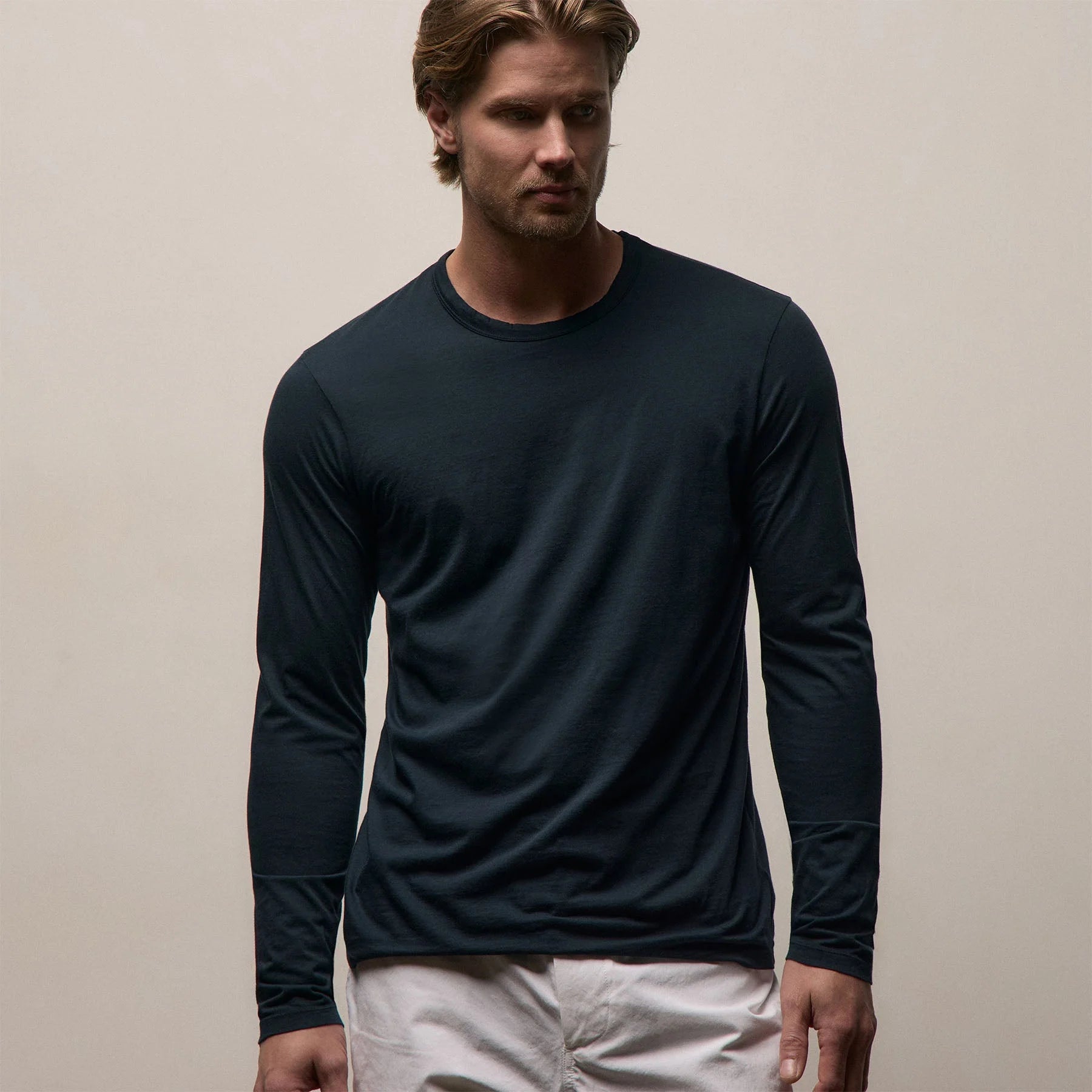 James Perse Luxe Lotus L/S Crew