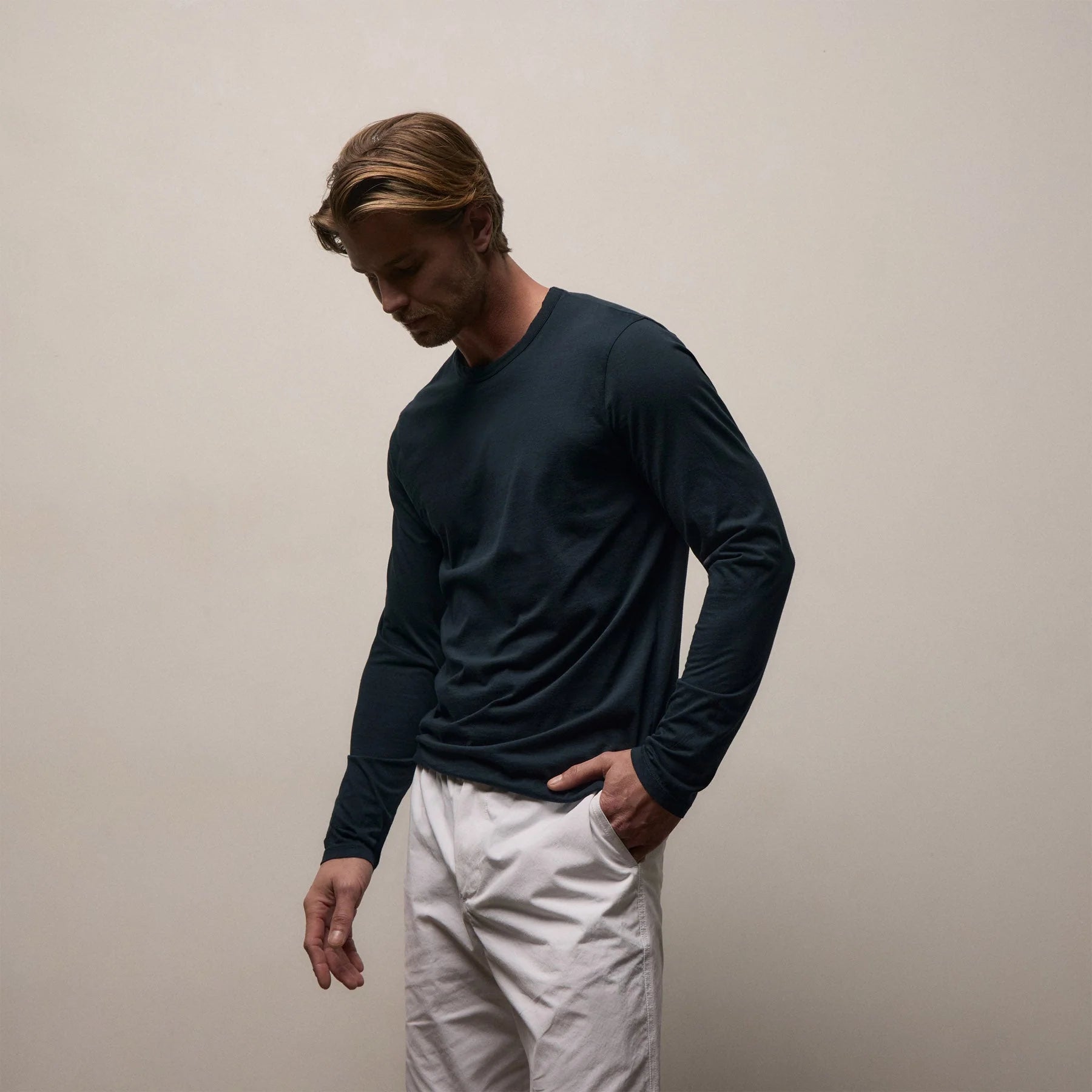 James Perse Luxe Lotus L/S Crew