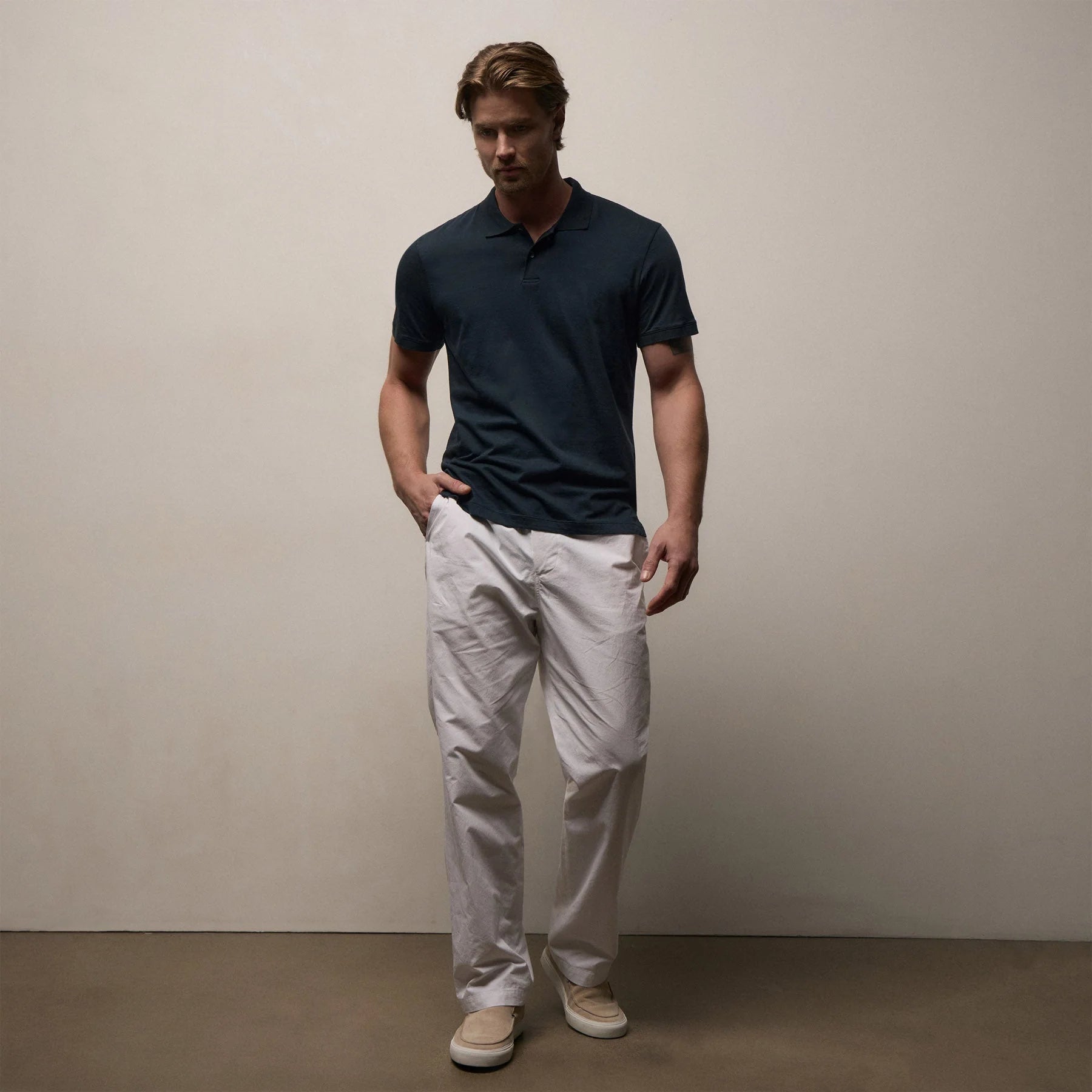 James Perse Luxe Lotus Jersey Polo