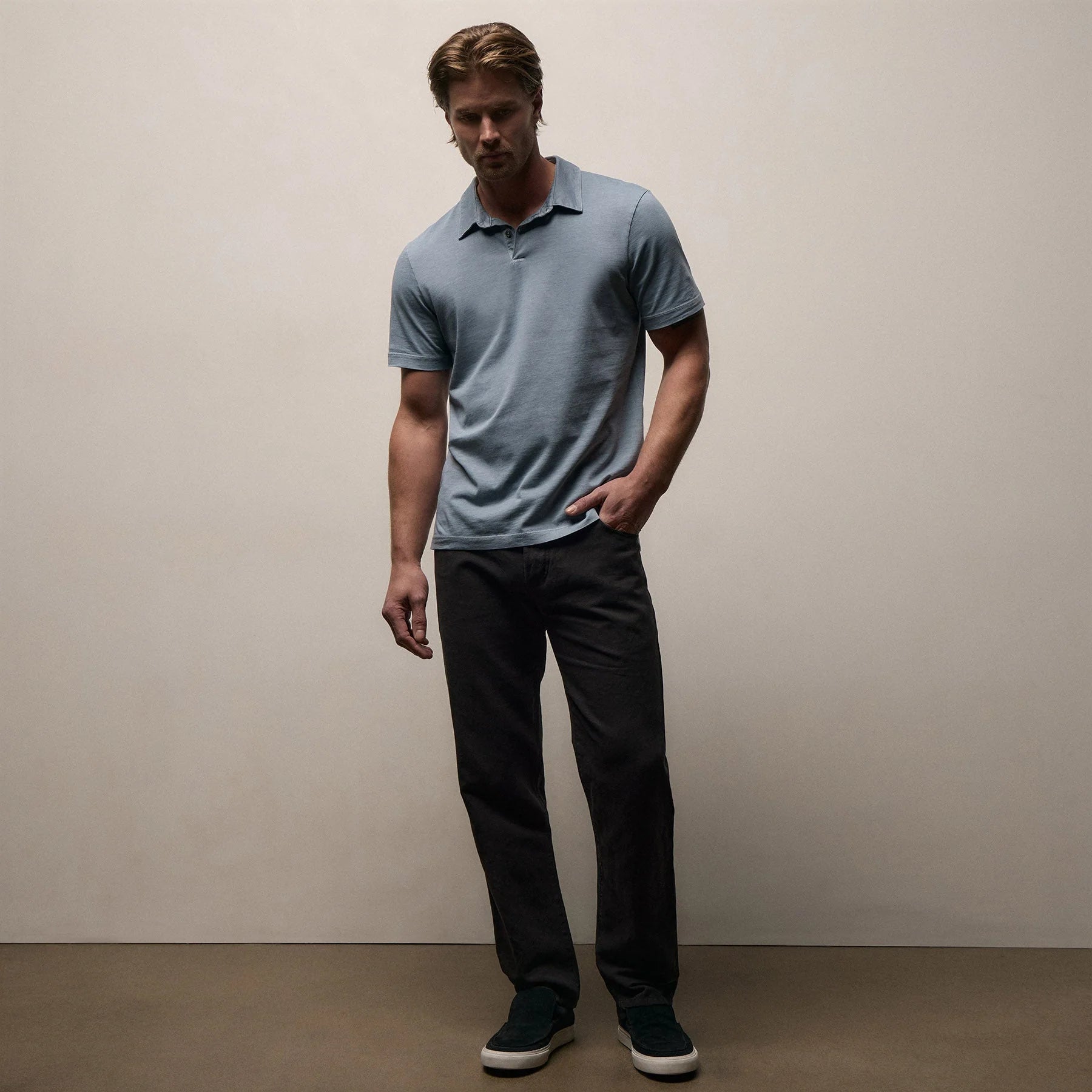 James Perse Sueded Jersey Polo