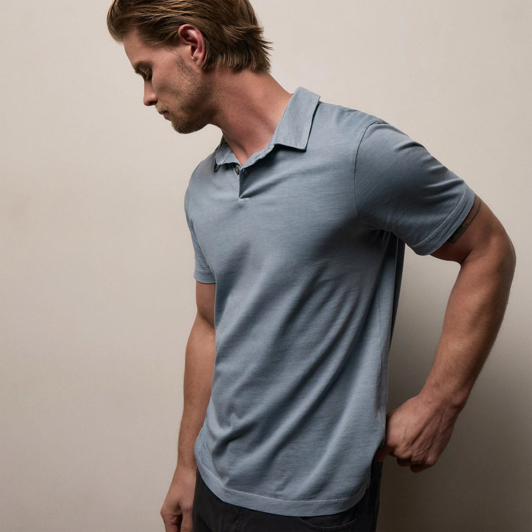 James Perse Sueded Jersey Polo