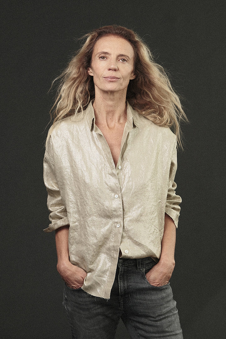 Monday12 Gold Linen Zoe Shirt