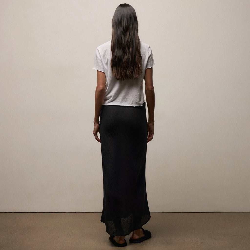 James Perse Black Linen Skirt