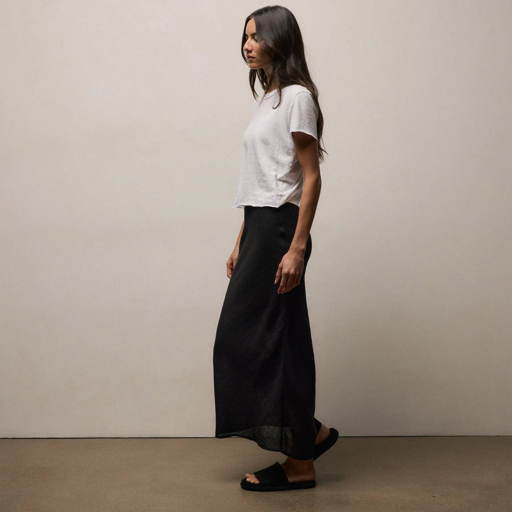 James Perse Black Linen Skirt
