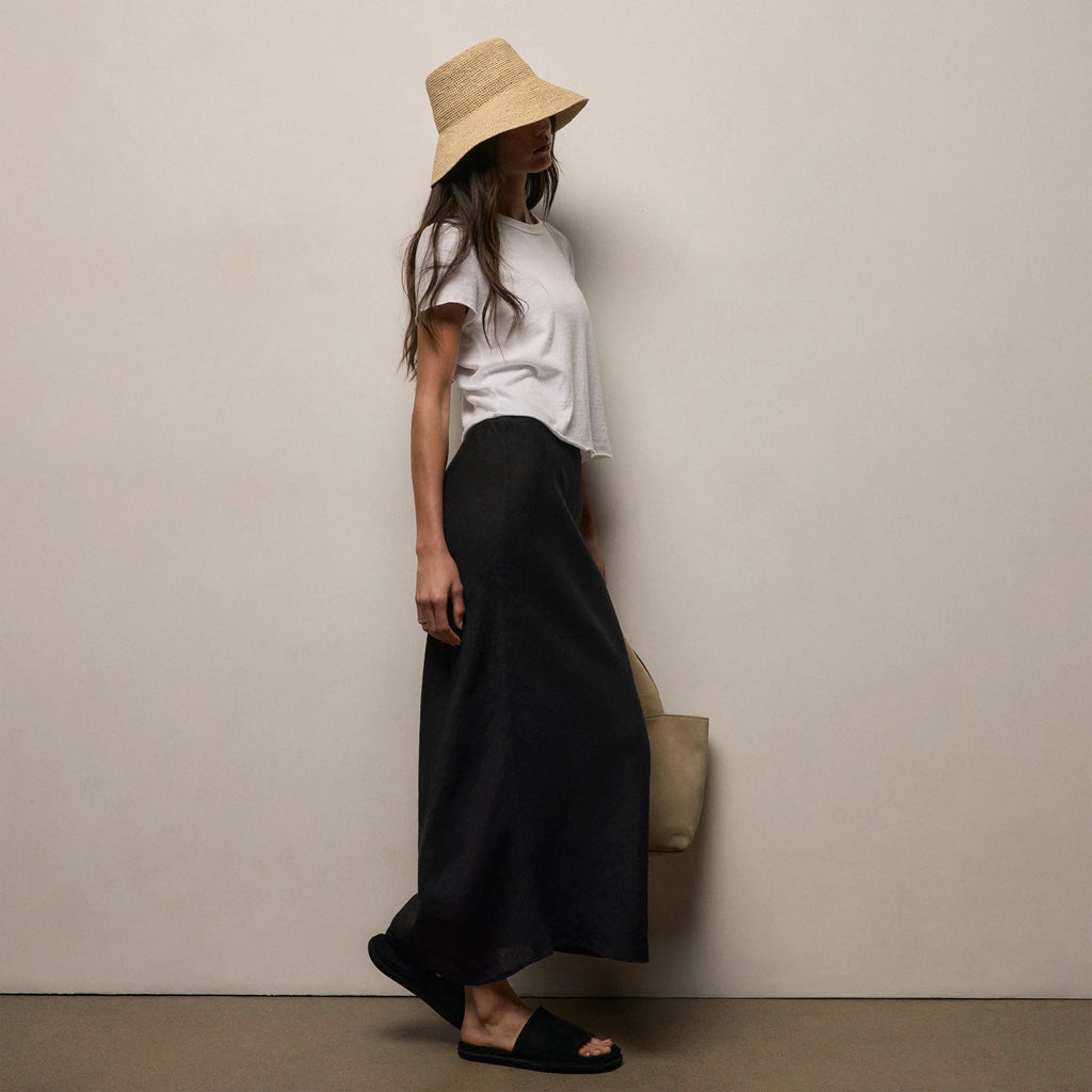 James Perse Black Linen Skirt