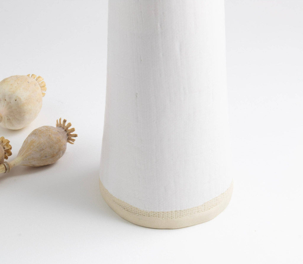 Tagliaferro White Linen Taper Vase