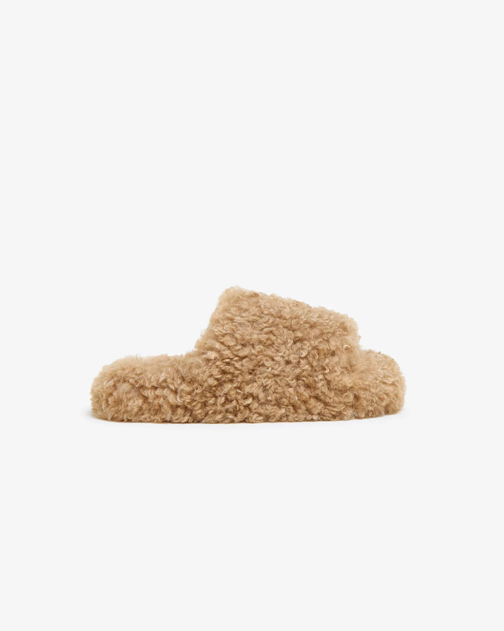 Apparis Camel Shearling Slide