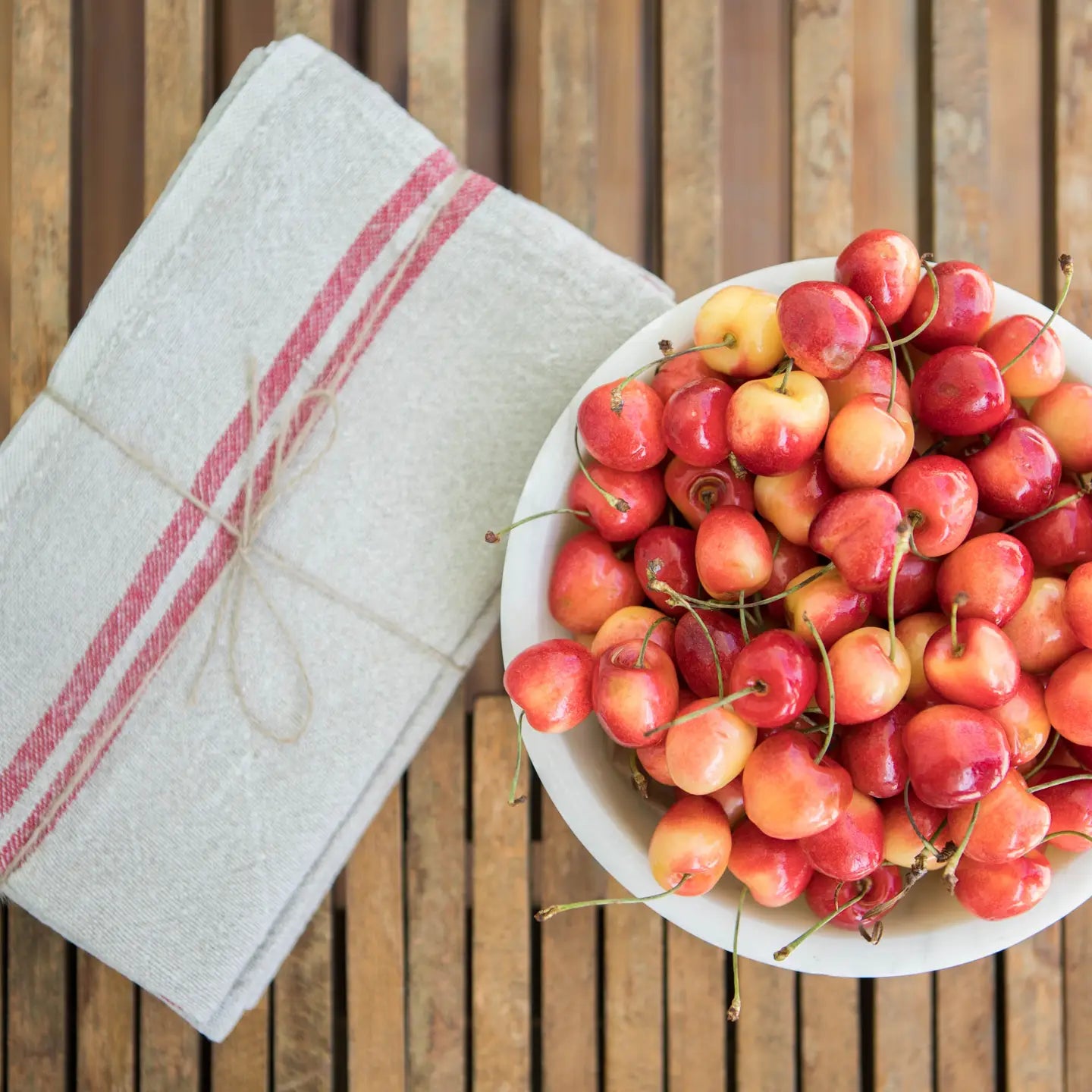 Caravan Vintage Red Stripe Linen Napkins - Set of 4