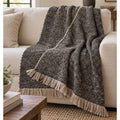 Slate & Salt Chunky Chocolate Weave Alpaca Throw