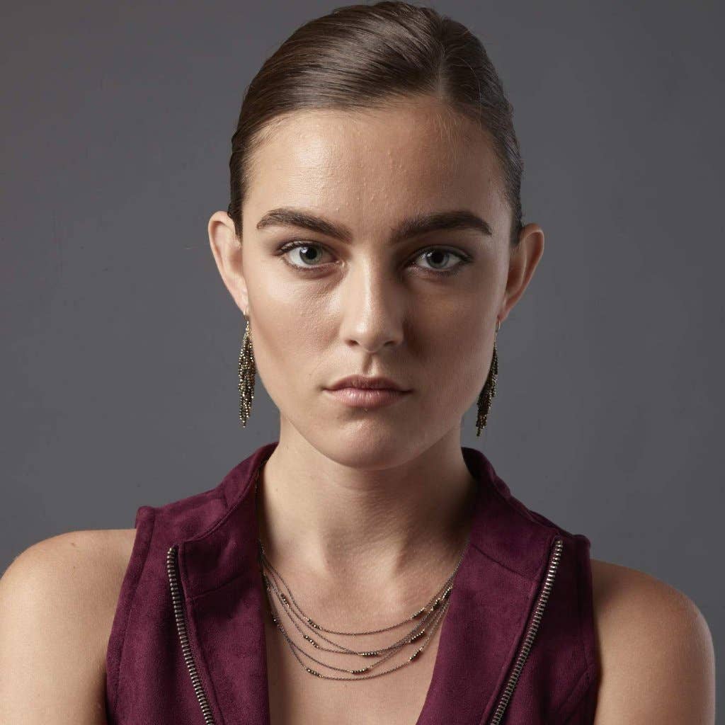Mabel Chong Black Spinel Firecracker Earrings
