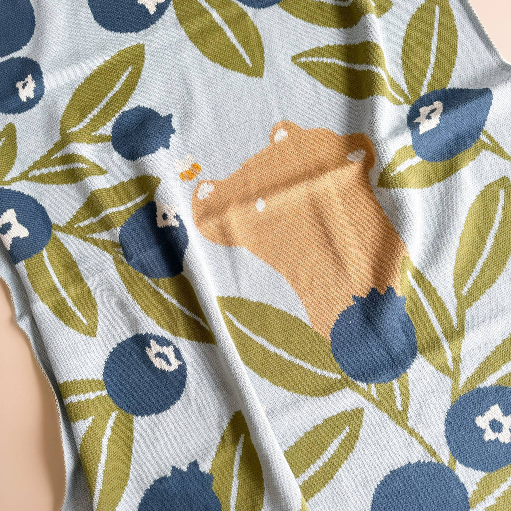 The Blueberry Hill Organic Cotton Bear Blanket