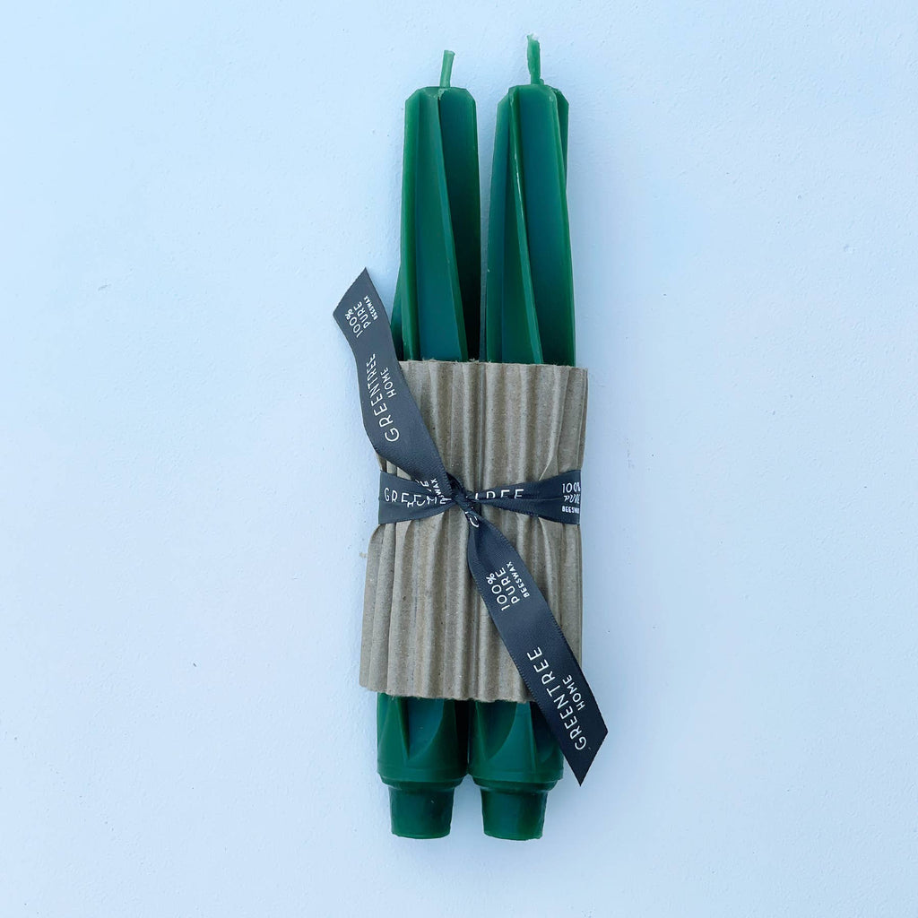 Greentree 9" Twist Taper Beeswax Candles