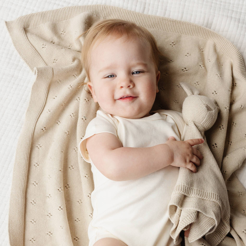 The Blueberry Hill Heirloom Pique Birch Organic Cotton Blanket