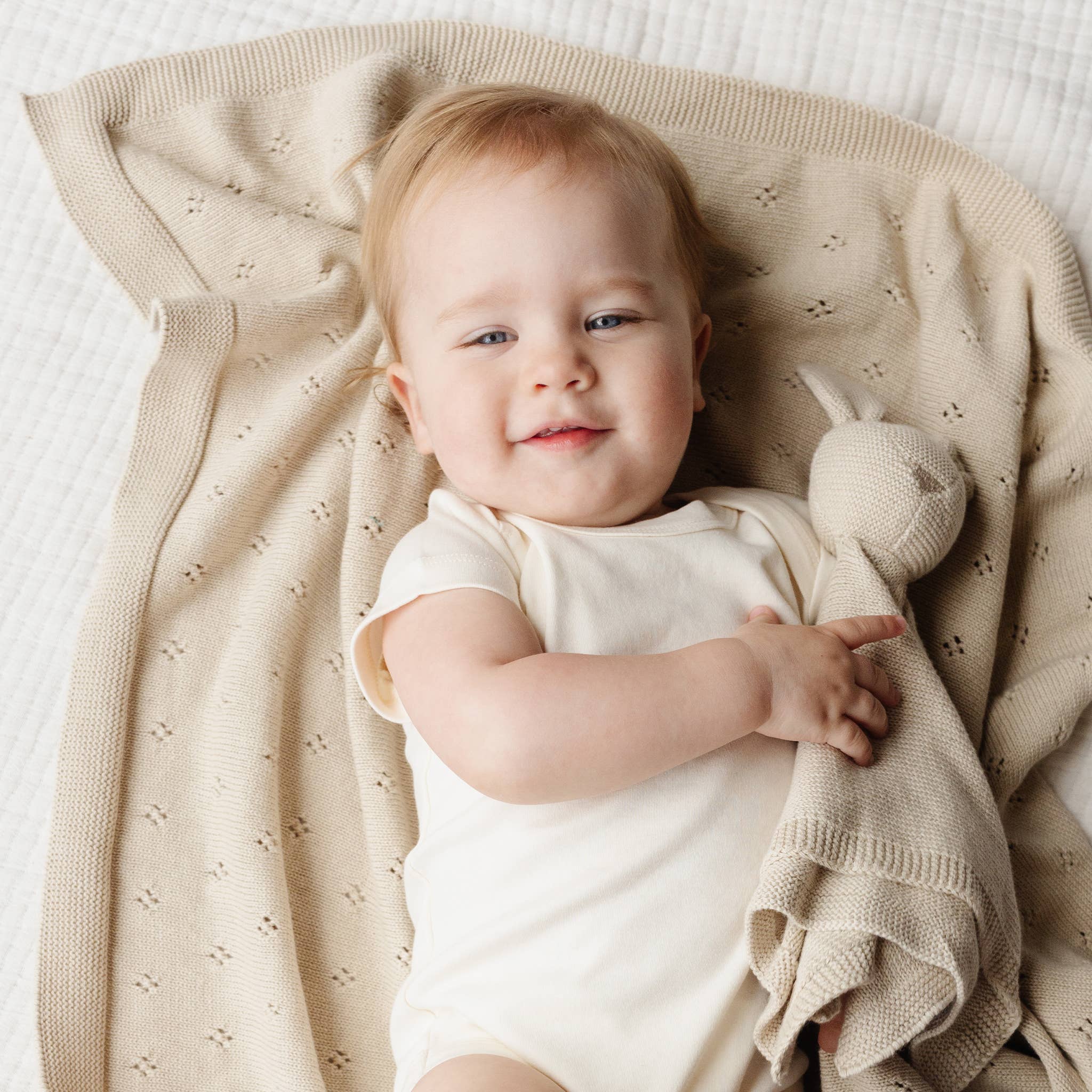 The Blueberry Hill Heirloom Pique Birch Organic Cotton Blanket