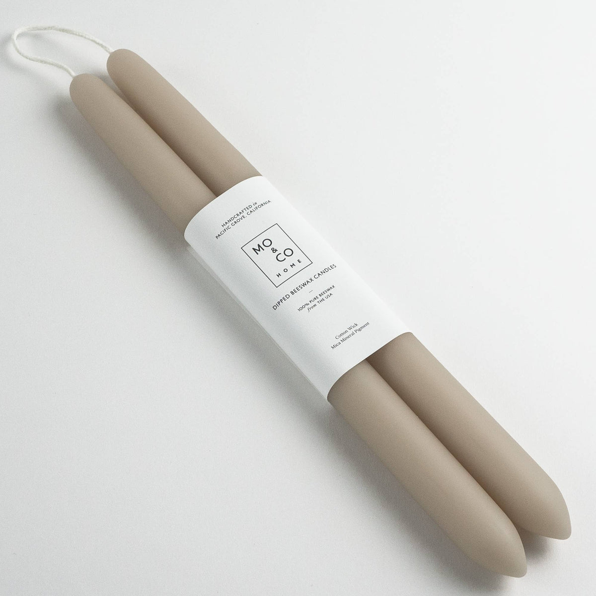 Mo&Co 10" Beeswax Taper Candles in Clay