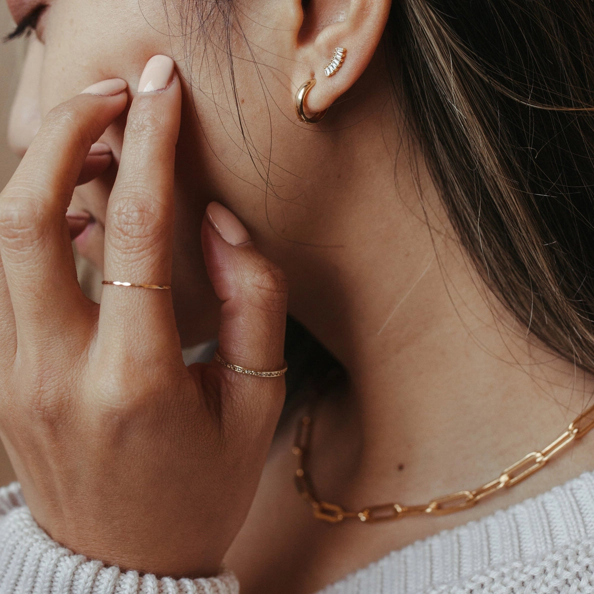 Ofina 10k Solid Gold Bold Huggies