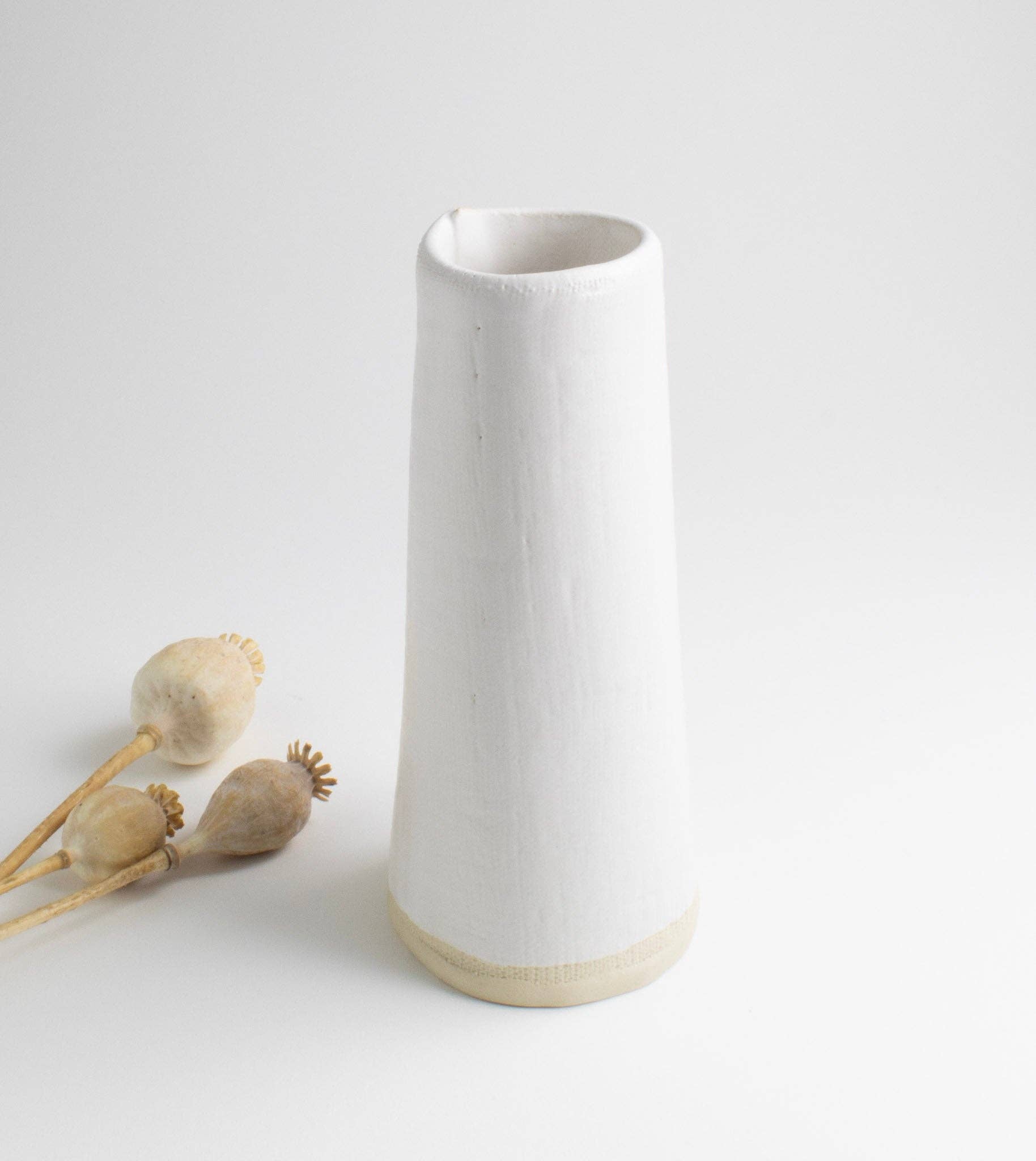 Tagliaferro White Linen Taper Vase